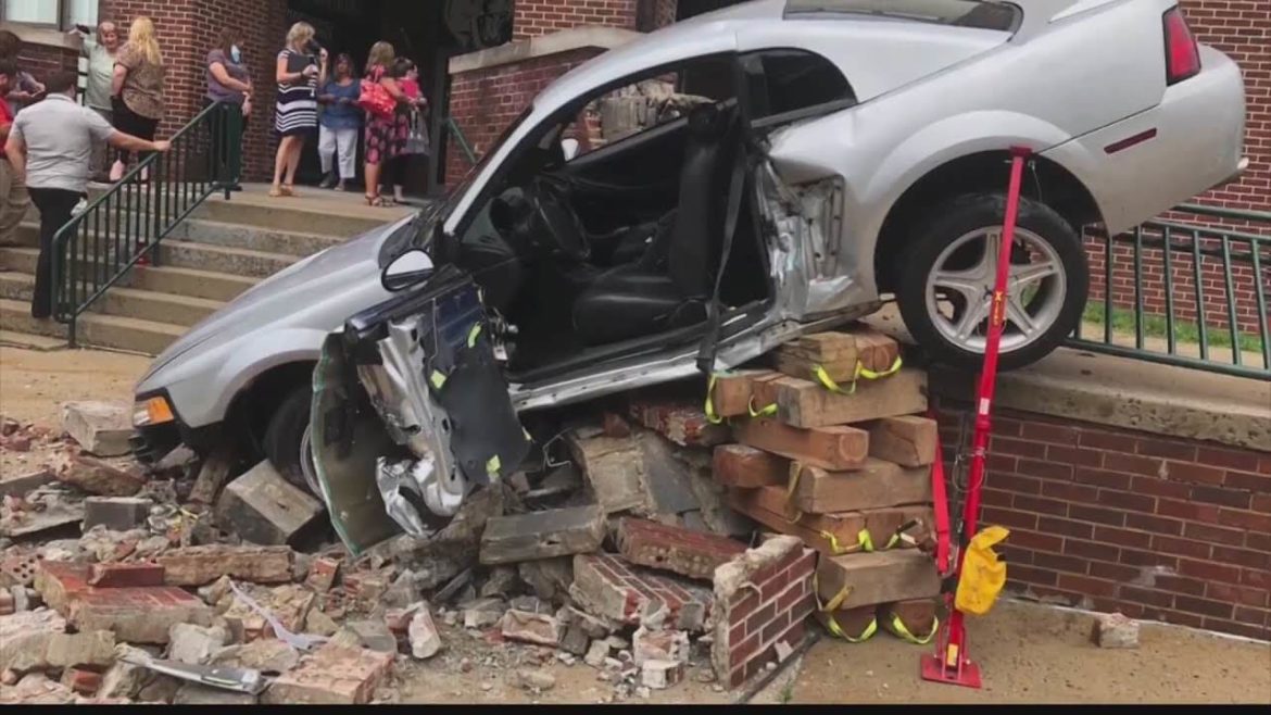 Mustang Crashes into North Star High School