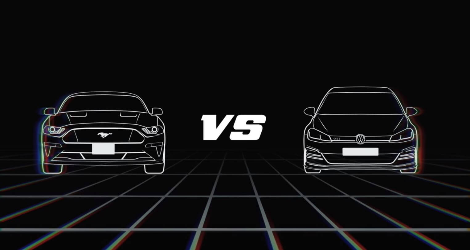 RTR Ford Mustang Spitfire vs Volkswagen Golf GTI TCR