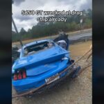Accident de Mustang sur piste de dragster